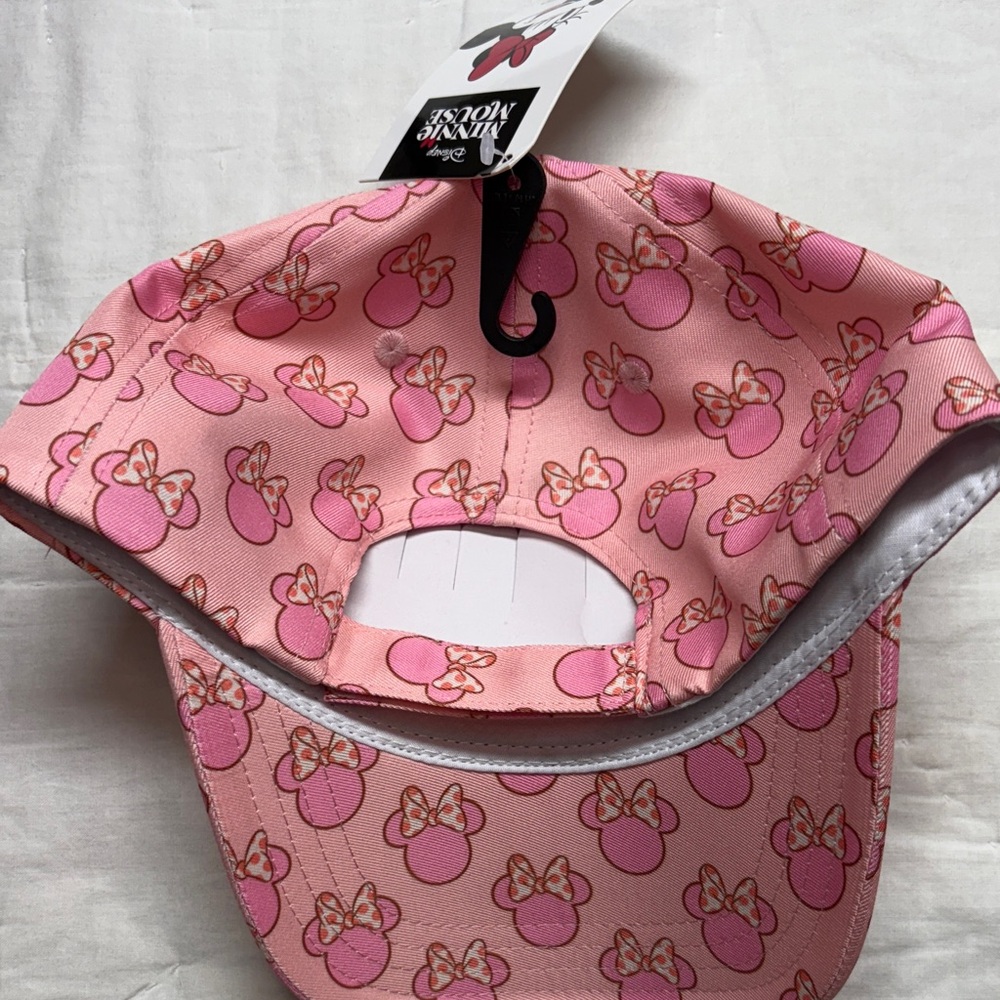 Disney Minnie Mouse Girls Pink All Over Print Baseball Cap Hat New‎ NWT - Picture 4 of 10